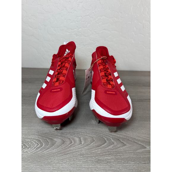 Adidas Icon 7 Boost Baseball Cleats Metal Size 6.5 Red White New With Tags - Picture 4 of 8